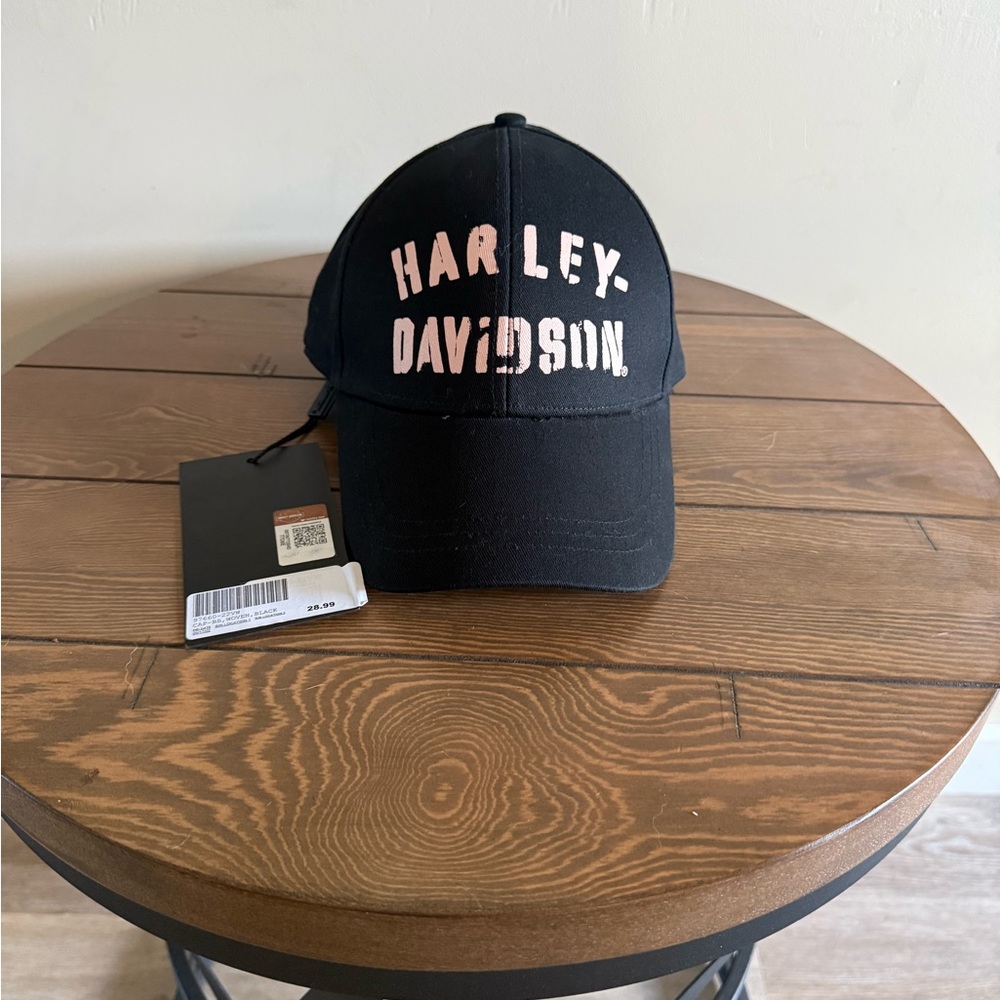Harley-Davidson Black Cap with Pink Lettering